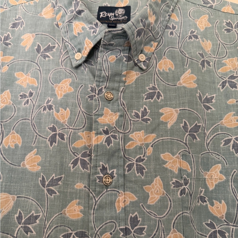 Reyn Spooner Teal Floral Men's Shirt